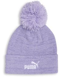 PUMA - Ribbed Pom Pom Beanie Hat - Lyst