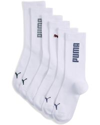 PUMA - Calze Alte (Confezione Da 3) Abbigliamento, Bianco/Various Logo Colors - Lyst