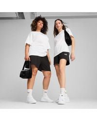 PUMA - Ess Small No. 1 Logo Lichtgewicht Short Met Hoge Taille Voor - Lyst