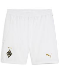 PUMA - Shorts Borussia Mönchengladbach 125° Anniversario Da Uomo, Sport, Bianco/Matte Oro - Lyst