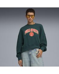 PUMA - Wardrobe Essentials Sports Legacy Oversized Sweatshirt Met Ronde Hals En Print Voor Maat - Lyst