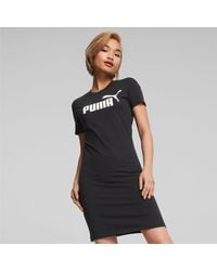 PUMA - Vestido Estilo Camiseta Ajustado Para Mujer Essentials - Lyst
