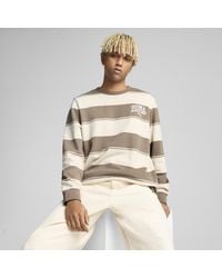 PUMA - Class Pack Striped Crew Sweatshirt - Lyst