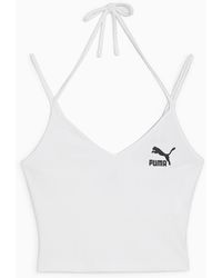 PUMA - Classics Ribbed Crop Top Shirt - Lyst