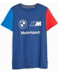 PUMA - Bmw M Motorsport Essentials Logo T-shirt 110 Pro Blue M Color - Lyst