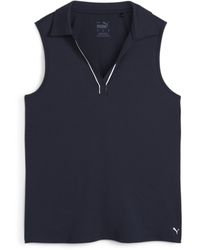 PUMA - Cloudspun Ärmelloses Golf Poloshirt mit Paspel - Lyst