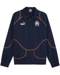 PUMA - Giacca Da Corsa Olympique De Marseille Ftblstatement Per Uomo, Blu/Arancione/Altro - Lyst