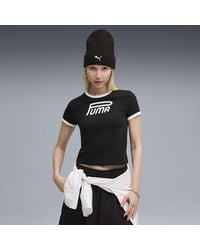 PUMA - T-Shirt Slim Con Grafica Future..Archive Da Donna, Abbigliamento, Nero - Lyst
