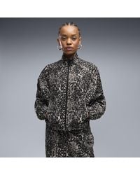 PUMA - Chaqueta Con Cremallera Sport De Corte Holgado Y Estampado Animal Para Mujer, Ropa - Lyst