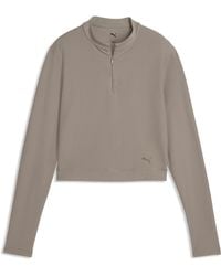 PUMA - Cloudspun Top Met Kwartrits Met Lange Mouwen Voor Maat - Lyst
