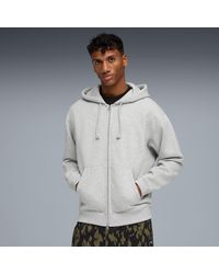 PUMA - Select Essentials Full-Zip Hoodie Light Heather - Lyst