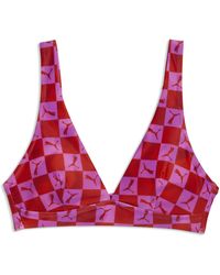 PUMA - Swim Printed Bikini Top - Lyst