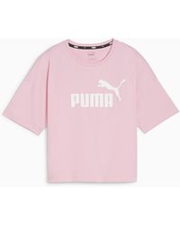 PUMA - Essentials Logo Cropped T-shirt - Lyst