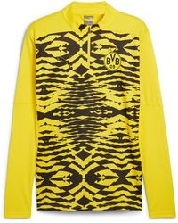 PUMA - Maglia Pre-Partita Con Zip A Un Quarto Borussia Dortmund Da Uomo, Sport, Faster Giallo/Nero - Lyst