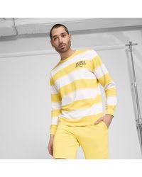 PUMA - Class Pack Striped Crew Sweatshirt - Lyst
