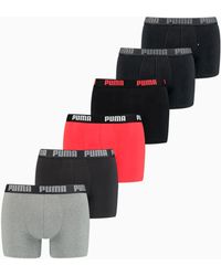 PUMA Basic Boxershorts 6er Pack - Rot