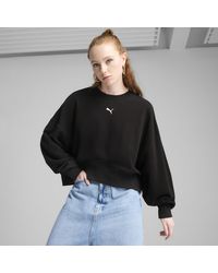 PUMA - Wardrobe Essentials Oversized Crew Neck Sweatshirt - Lyst