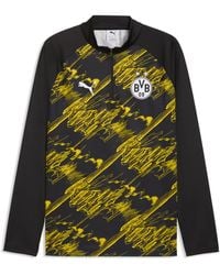 PUMA - Borussia Dortmund Warm-Up-Top Met Kwartrits Voor Zwart/Geel, Maat - Lyst