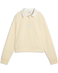 PUMA - Class Relaxed Long Sleeve Fleece Polo - Lyst
