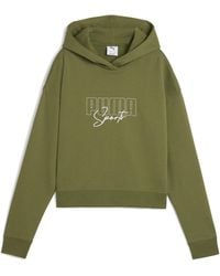 PUMA - Sudadera Con Capucha Essentials Elevated Comfort Para Mujer, Ropa, Verde - Lyst