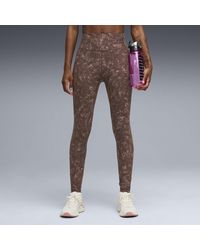 PUMA - Collant Stampati Cloudspun Da Donna, Abbigliamento, Marrone - Lyst