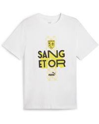 PUMA - T-Shirt RC Lens ftblCULTURE da Uomo M White Black Pelé Yellow - Lyst