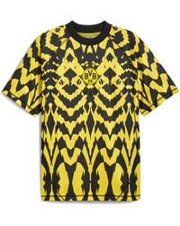 PUMA - Maglia Retro Borussia Dortmund Ftblstatement Da Uomo, Sport, Faster Giallo/Nero - Lyst