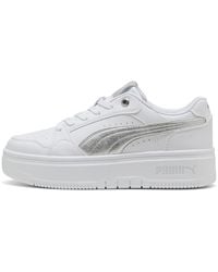 PUMA - Rebound Femme Lage Metallic Sneakers Voor Grijs/Wit/Zilver, Maat 35,5 - Lyst