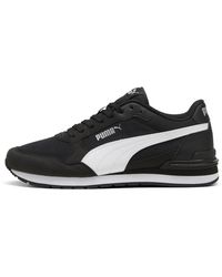 PUMA - St Runner V4 Mesh Sneakers, Zwart/Wit/Zilver, Maat 35,5 - Lyst