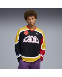 PUMA - Maglia Da Hockey Scoot Lab Da Uomo, Nero/Giallo Sizzle/Rosso - Lyst