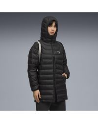 PUMA - Packlite Long Hooded Down Coat - Lyst