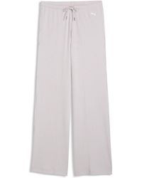 PUMA - Essentials Ribbed Wide Leg Pants - Lyst