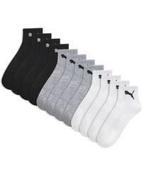 PUMA - Half Terry Quarter-Length Socks (6 Pairs) - Lyst