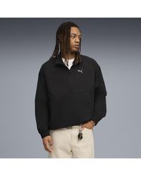 PUMA - Tech Half-Zip Crew Neck Sweatshirt - Lyst