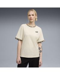 PUMA - T-Shirt Con Stampa Animalier Essentials Da Donna, Abbigliamento, Alpine Snow - Lyst