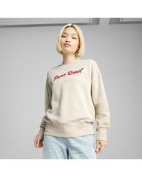 PUMA - Premium Ess Oversized Top Met Print Met Ronde Hals Voor - Lyst