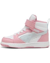 PUMA - Zapatillas Rebound V6 Mid Space Belle Infantiles, Calzado, Sea Glass/Rosascape/Blanco - Lyst