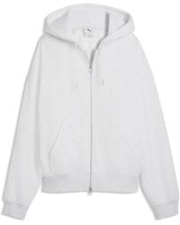 PUMA - Wardrobe Essentials Zip-Up Fleece Hoodie - Lyst