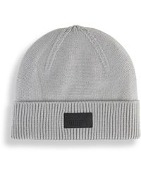 PUMA - Gorro Beanie De Corona Baja Con Parche De Goma Essentials Elevated, Accesoiros, Gris Echo - Lyst