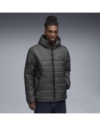 PUMA - Giacca Imbottita Con Cappuccio Essentials Da Uomo, Abbigliamento, Dusky Grigio - Lyst