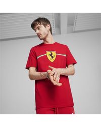 PUMA - T-Shirt Scuderia Ferrari Race Big Shield Heritage Motorsport da - Lyst