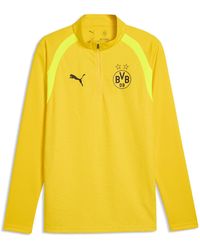 PUMA - Maglia Da Training Con Zip Corta Borussia Dortmund Da Uomo, Accessori, Giallo - Lyst