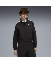 PUMA - Chaqueta De Chándal T7 Tejida De Corte Holgado Para Mujer, Ropa, Negro - Lyst