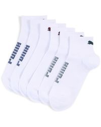PUMA - Calcetines Tobilleros (Pack De 3) Ropa, Blanco/Various Logo Colors - Lyst