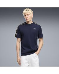 PUMA - T-Shirt Essentials Elevated Tape Dal Taglio Morbido Da Uomo, Accessori, Blu - Lyst