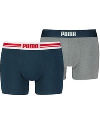 PUMA - Boxershorts Bodywear Placed Logo Boxer 2p,blauw - Lyst