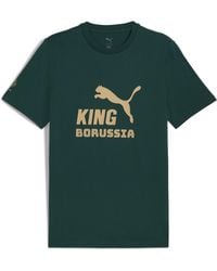 PUMA - T-Shirt Con Logo Borussia Mönchengladbach King Da Uomo, Sport, Dark Myrtle/Oro - Lyst