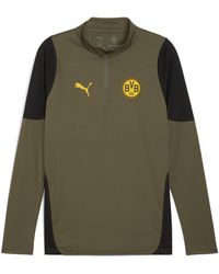 PUMA - Top Da Training Con Zip Corta Borussia Dortmund Da Uomo, Accessori, Verde - Lyst