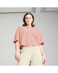 PUMA - T-Shirt Grafica Oversize Premium Ess Da Donna, Abbigliamento, Rosa Fruit - Lyst