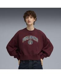 PUMA - Wardrobe Essentials Sports Legacy Oversized Sweatshirt Met Ronde Hals En Print Voor Maat - Lyst